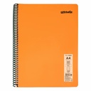 Caiet cu spira Mynote, format A4, 60 file offset 60 g/mp, liniatura dictando, coperta PP neon, mix de 8 culori