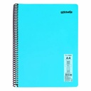 Caiet cu spira Mynote, format A4, 60 file offset 60 g/mp, liniatura matematica, coperta PP neon, mix de 8 culori