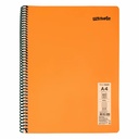 Caiet cu spira Mynote, format A4, 60 file offset 60 g/mp, liniatura matematica, coperta PP neon, mix de 8 culori