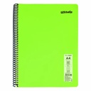 Caiet cu spira Mynote, format A4, 60 file offset 60 g/mp, liniatura matematica, coperta PP neon, mix de 8 culori