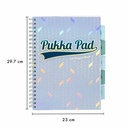 Caiet cu spira si separatoare A4 Pukka Pads PB Glee dictando 200 pag albastru deschis