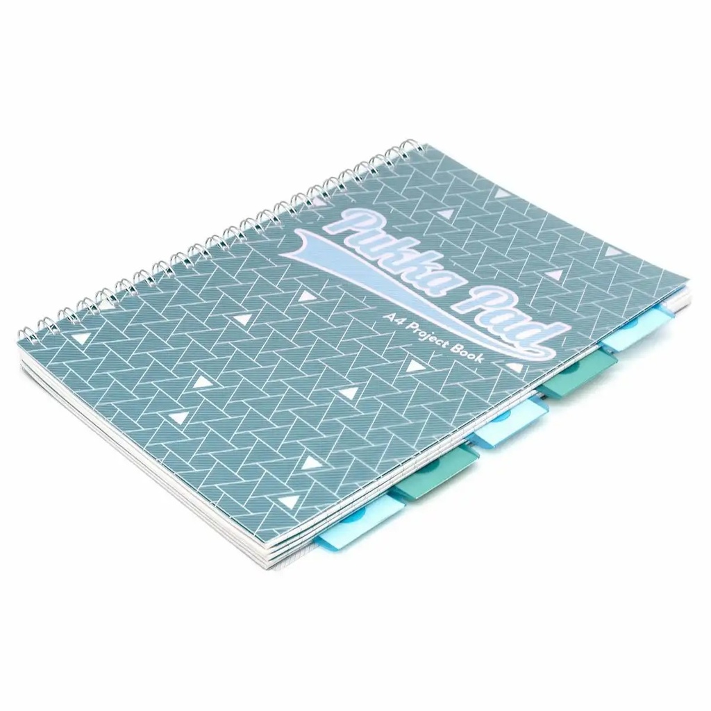 Caiet cu spira si separatoare A4 Pukka Pads PB Glee dictando 200 pag verde