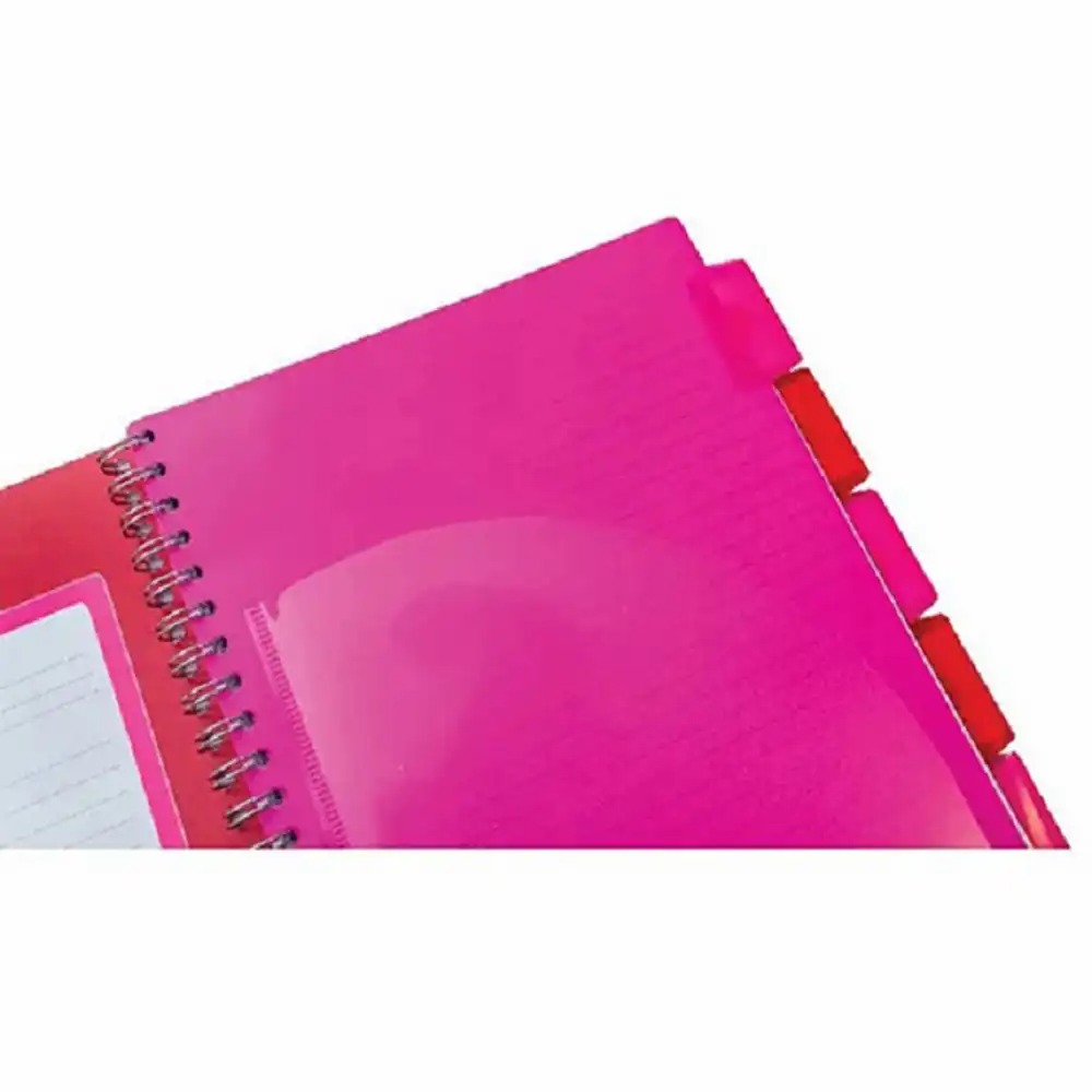 Caiet cu spirala si separatoare Pukka Pad Project Book Vogue, A4, 200 pagini, dictando, roz
