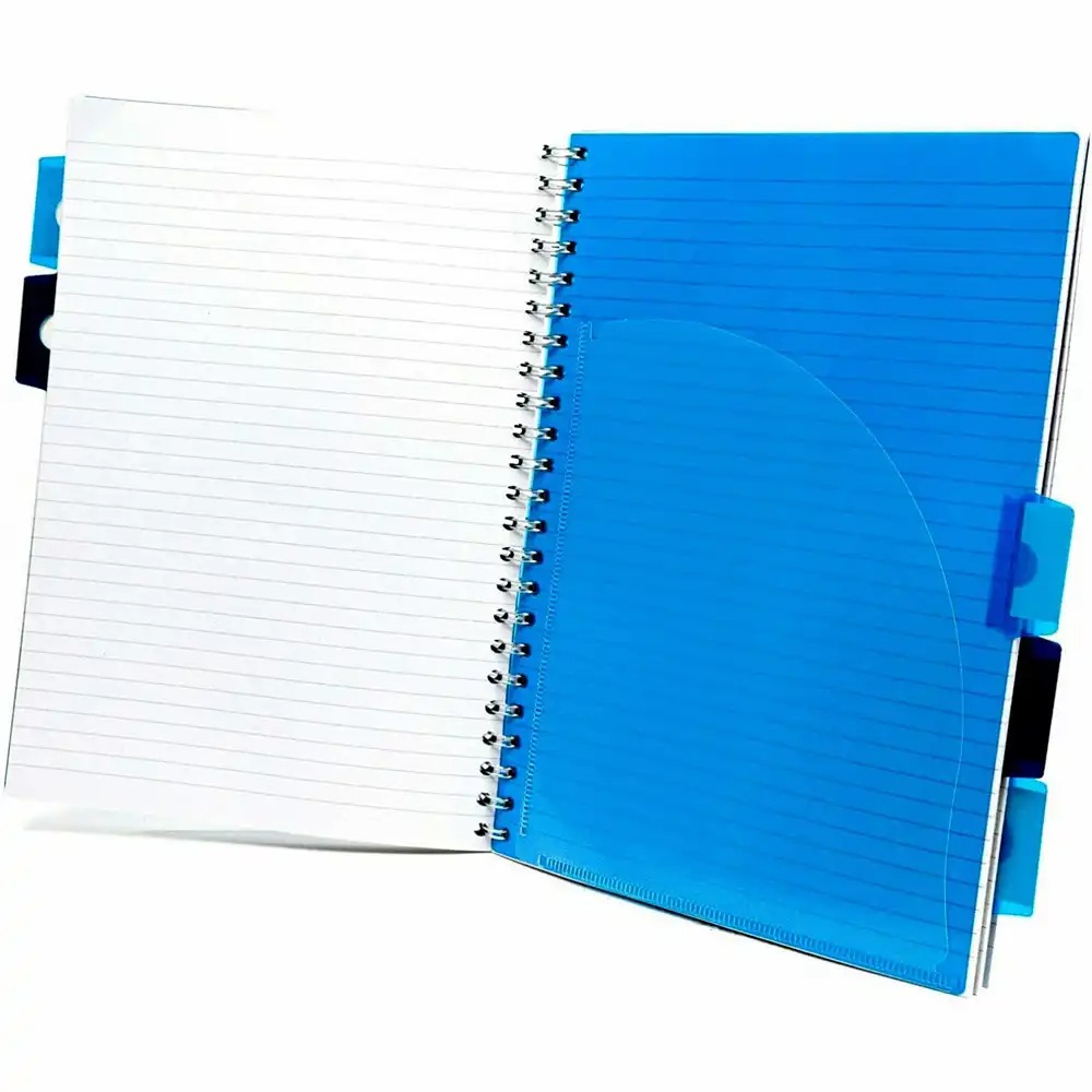 Caiet cu spirala si separatoare Pukka Pad Project Book Vogue, A5, 200 pagini, dictando, albastru