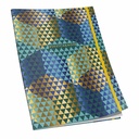 Caiet cusut A5, 80 file, 90 g, liniatura punctata, coperta design auriu