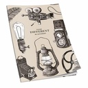 Caiet cusut A6, 80 file, 70 g, matematica, coperta design vitange