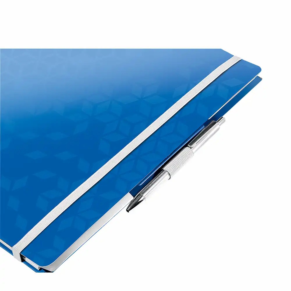 Caiet de birou Leitz WOW Be Mobile, PP, A4, cu spira, matematica, albastru metalizat