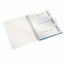 Caiet de birou Leitz WOW Be Mobile, PP, A4, cu spira, matematica, albastru metalizat