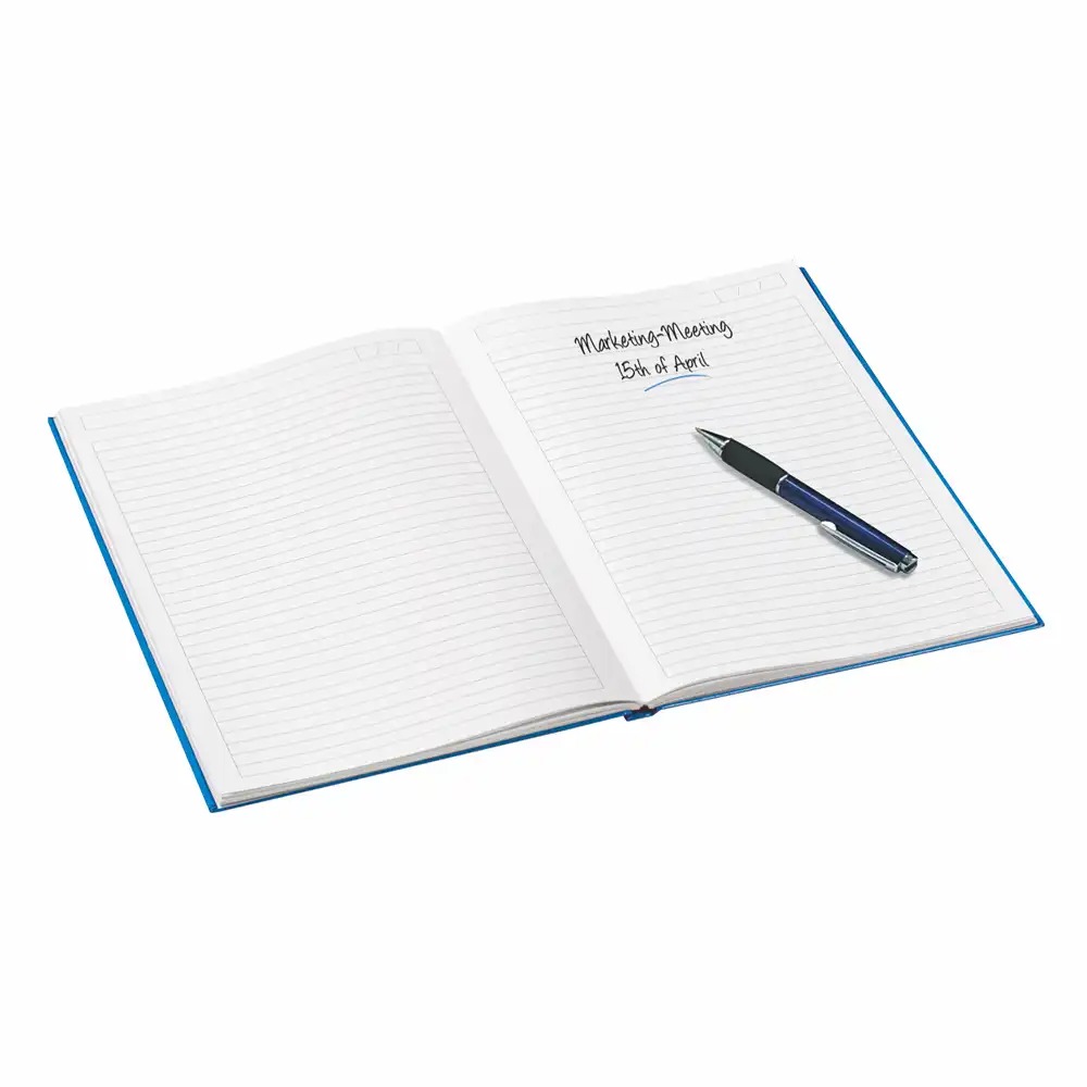Caiet de birou Leitz WOW, A5, coperta dura, dictando, albastru metalizat