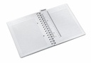 Caiet de birou Leitz WOW, PP, A4, cu spira, matematica, albastru metalizat