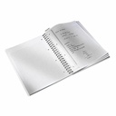 Caiet de birou Leitz WOW, PP, A4, cu spira, matematica, albastru metalizat