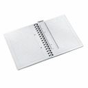 Caiet de birou Leitz WOW, PP, A5, cu spira, dictando, mov metalizat