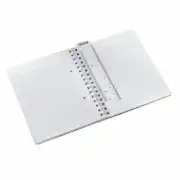 Caiet de birou Leitz WOW, PP, A5, cu spira, matematica, turcoaz metalizat