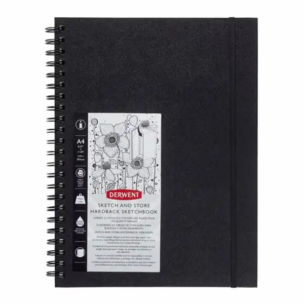 Caiet schite Derwent Proffesional, A4, 165g/mp, 56 file, negru