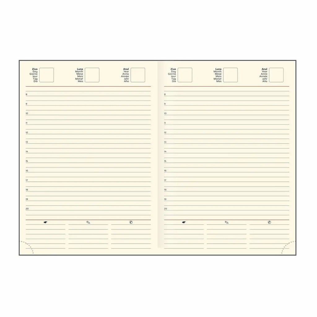 Agenda Adria, nedatata, A5, hartie ivory, coperta verde