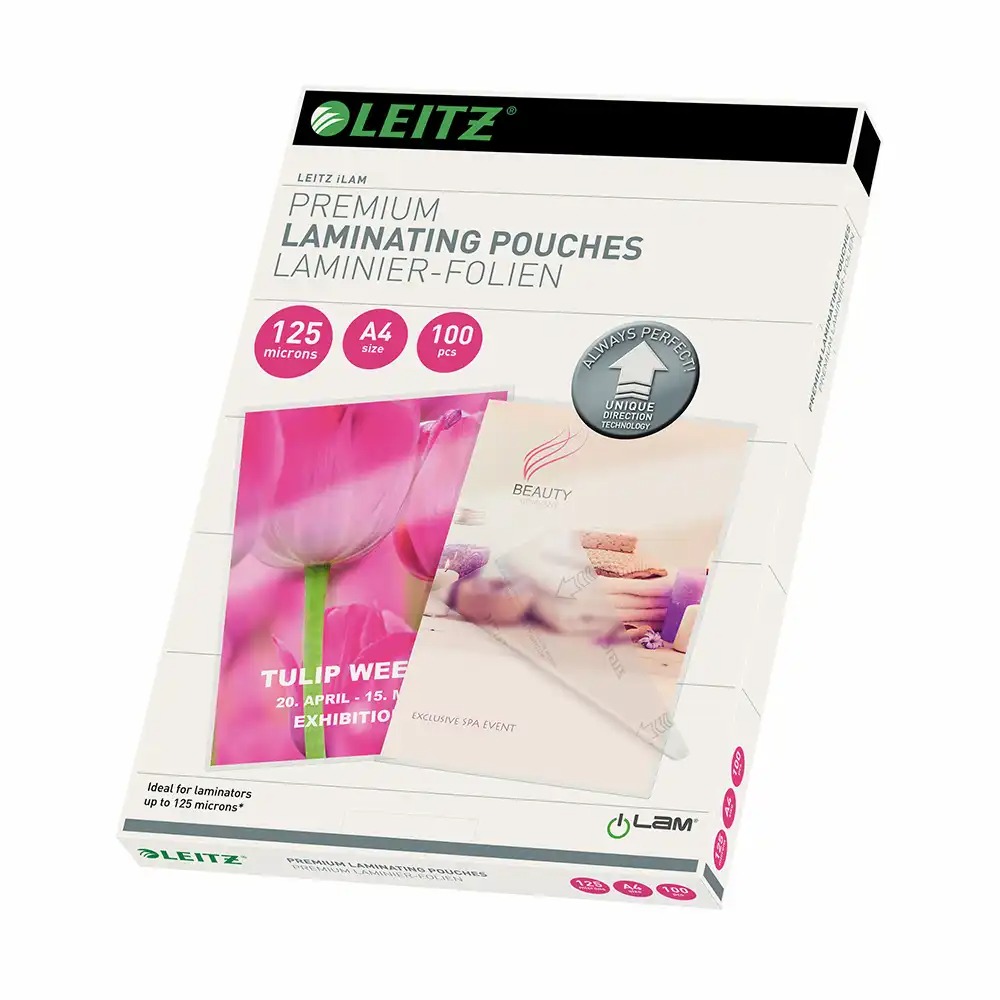 Folie Leitz UDT pentru laminare la cald, A4, 125 microni, protectie excelenta si durabila, set de 100 coli