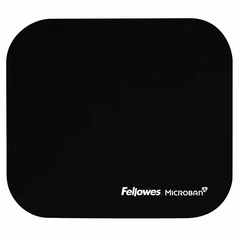 Mousepad Fellowes Microban, Negru, Antibacterian, Compatibil cu Mouse-uri Optice si Laser, Dimensiuni Optime
