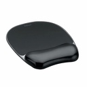 Mouse pad ergonomic cu gel Fellowes Crystal, negru, confort ergonomic si design elegant, durabil si usor de curatat, 32 x 202 x 230 mm