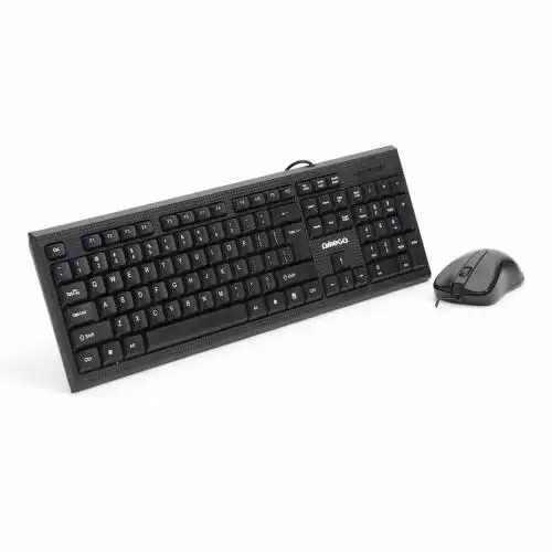 Kit tastatura si mouse Omega OKM09, ergonomic, optic 1200 DPI, negru, compatibil cu diferite sisteme, durabil
