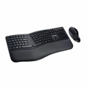 Kit tastatura + mouse Kensington ProFit Ergo, wireless, negru, ergonomic, cu suport pentru incheietura, conexiune duala, tastare silentioasa, mouse...