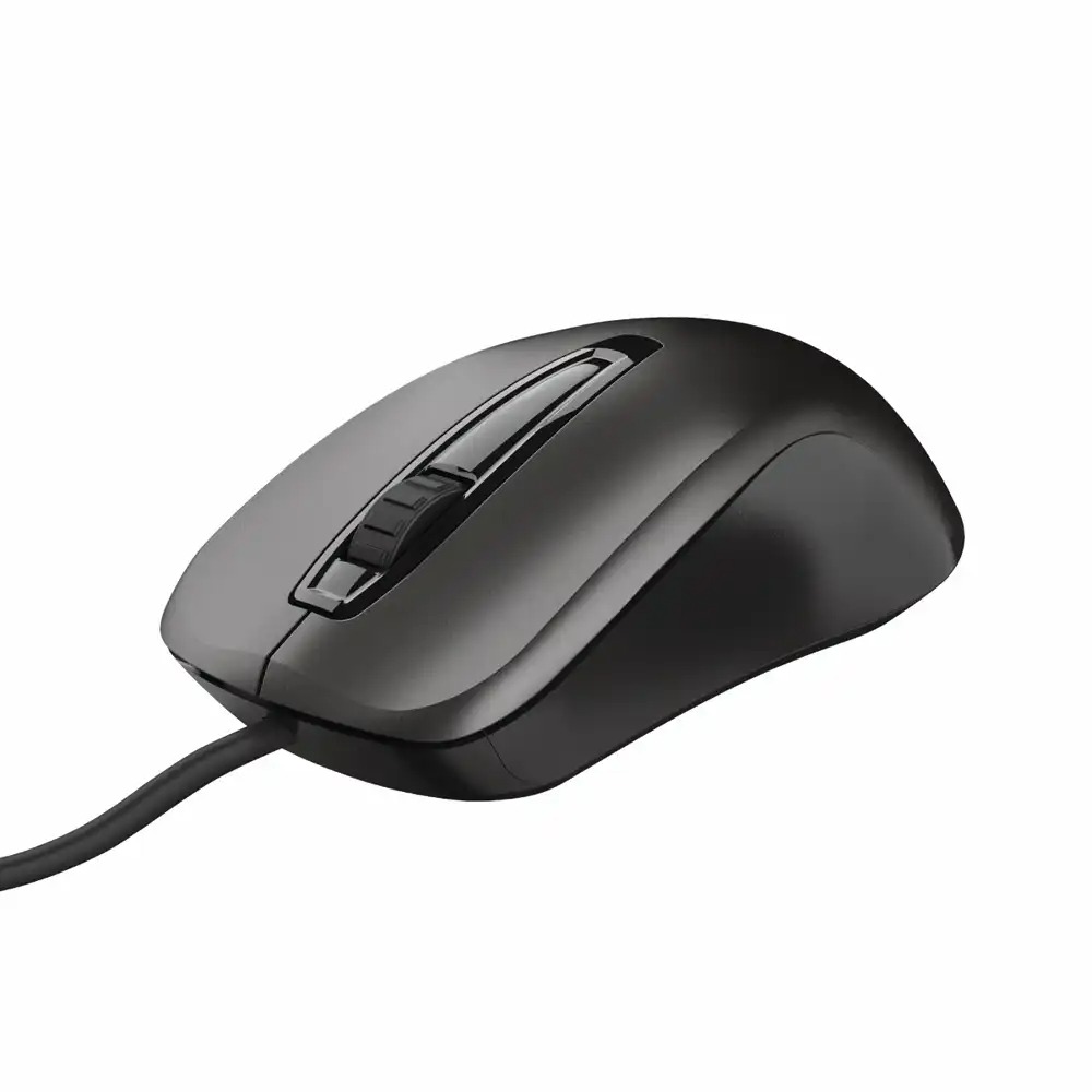 Mouse optic USB Trust Carve negru, ergonomic, rezistent pentru birou