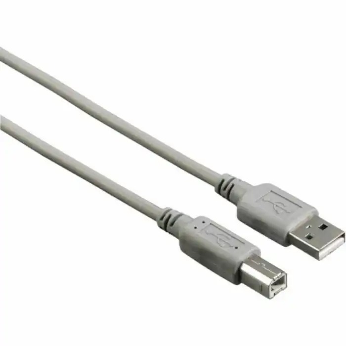 Cablu USB 2.0 B HAMA 200901, 3 m, gri, Transfer de Date 480 Mbps, Compatibil USB 1.1, Calitate HAMA