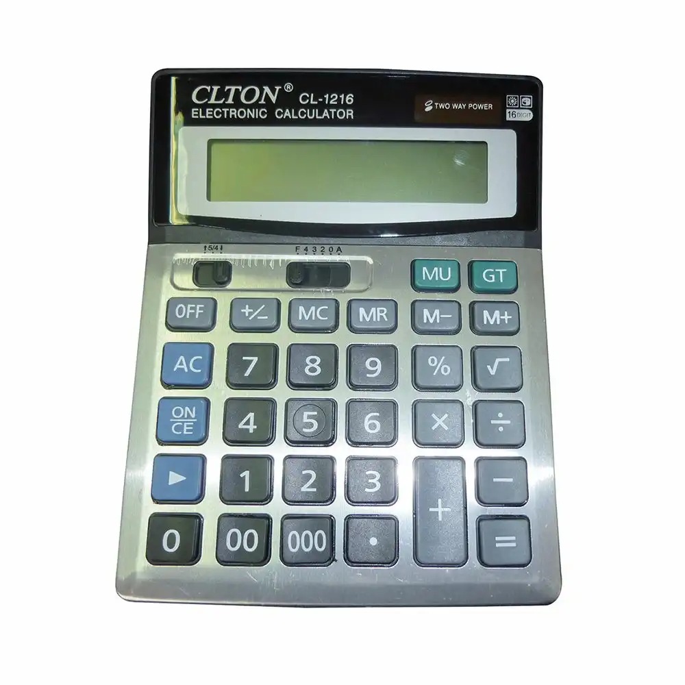 Calculator de birou Casio DF-320TM, 16 cifre, Dual Power, Ecran Inclinat, ideal pentru calcule precise