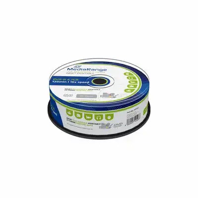 Set 25 discuri DVD-R MediaRange, 4.7GB, 16x, inkjet printable - Stocare eficienta si imprimare personalizata