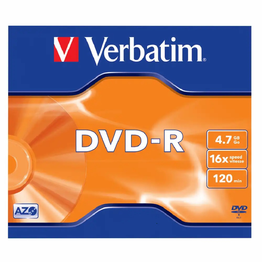 DVD-R Verbatim 43519 Matt Silver Surface, 16X, 4.7GB, Calitate si Durabilitate Pentru Stocarea si Arhivarea Datelor