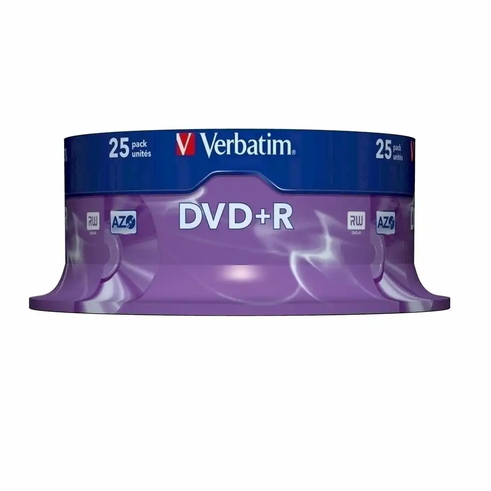 DVD+R Verbatim 16x, 4.7 GB, 25 Bucati, Capacitate Mare de Stocare, Calitate Superioara