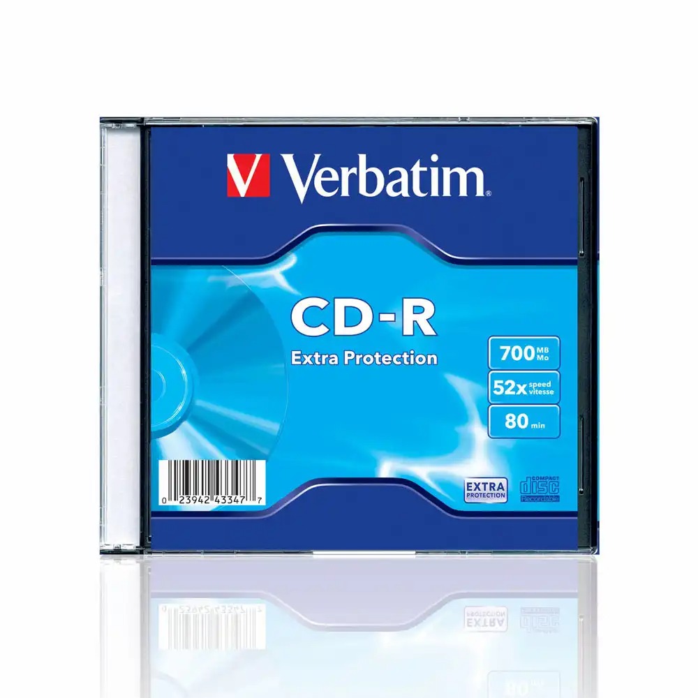 CD-R Verbatim 52x, 700 MB, Capacitate Generoasa, Viteza Rapida de Scriere, Calitate Superioara, Rezistent la UV, 1 Bucata