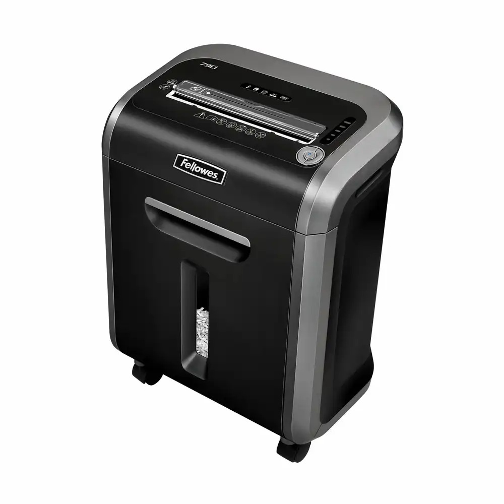 Distrugator documente Fellowes 79CI Cross-Cut, Capacitate 14 coli, Tehnologie SafeSense, Cos de Gunoi 23L