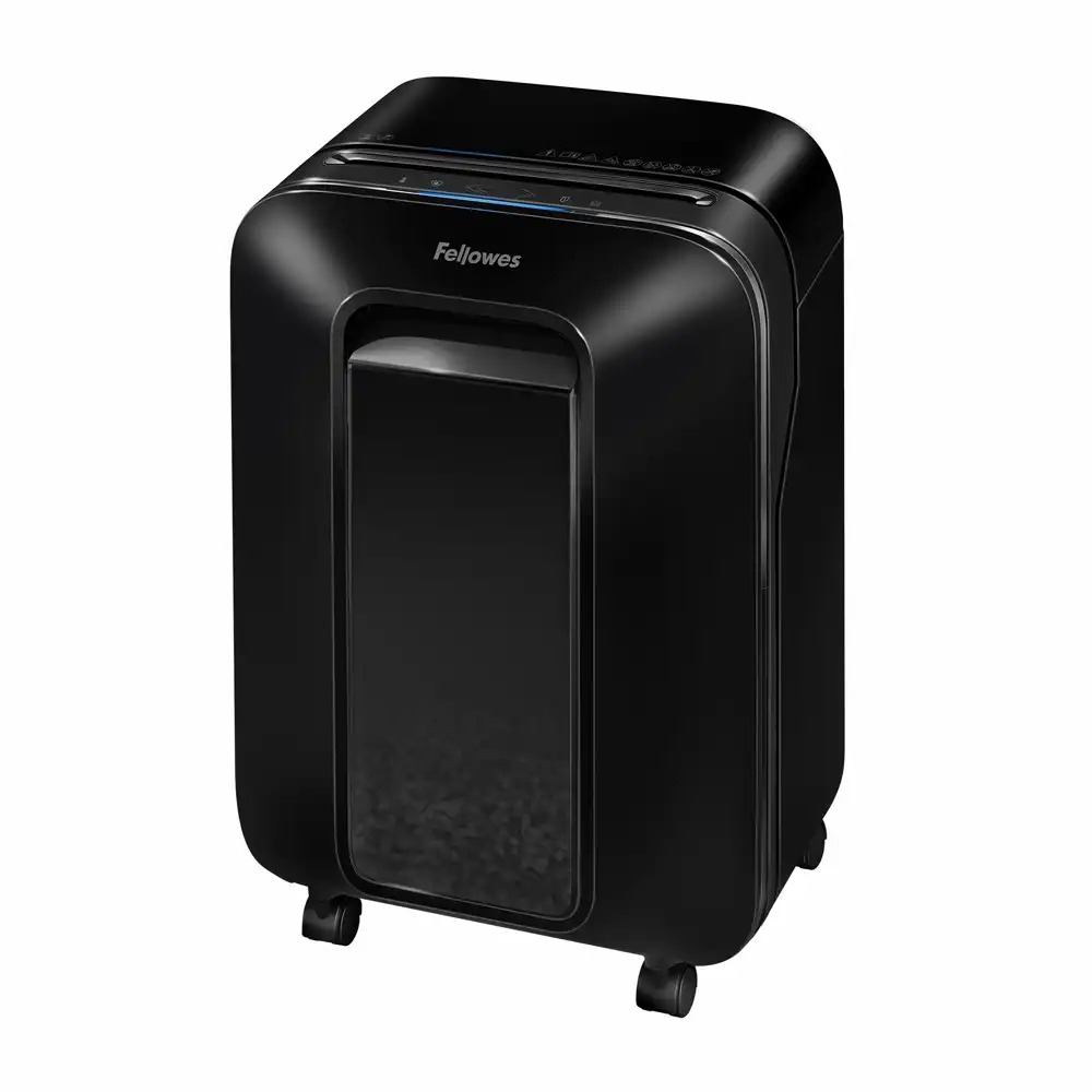 Distrugator documente Fellowes LX200, mini cut, 12 coli, negru, nivel maxim de securitate P-4