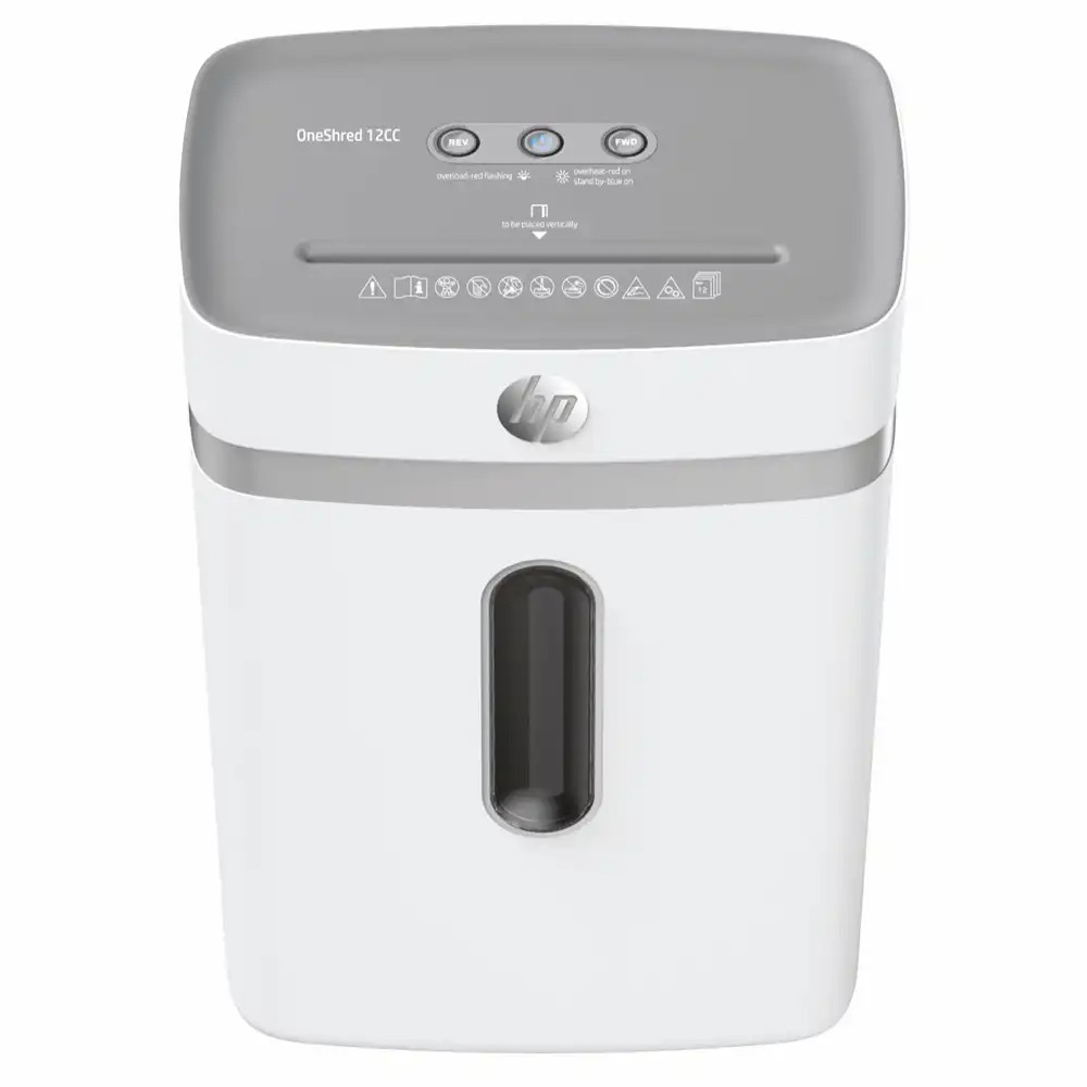 Distrugator de documente HP OneShred 12CC HP P4, 12 coli, cross-cut, nivel inalt de securitate