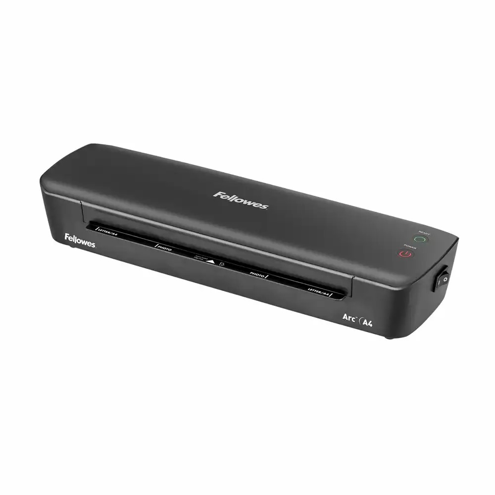 Laminator Fellowes ARC, A4, 2 role, 80 microni, Incalzire Rapida 4 Minute, Oprire Automata, Kit de Pornire Inclus