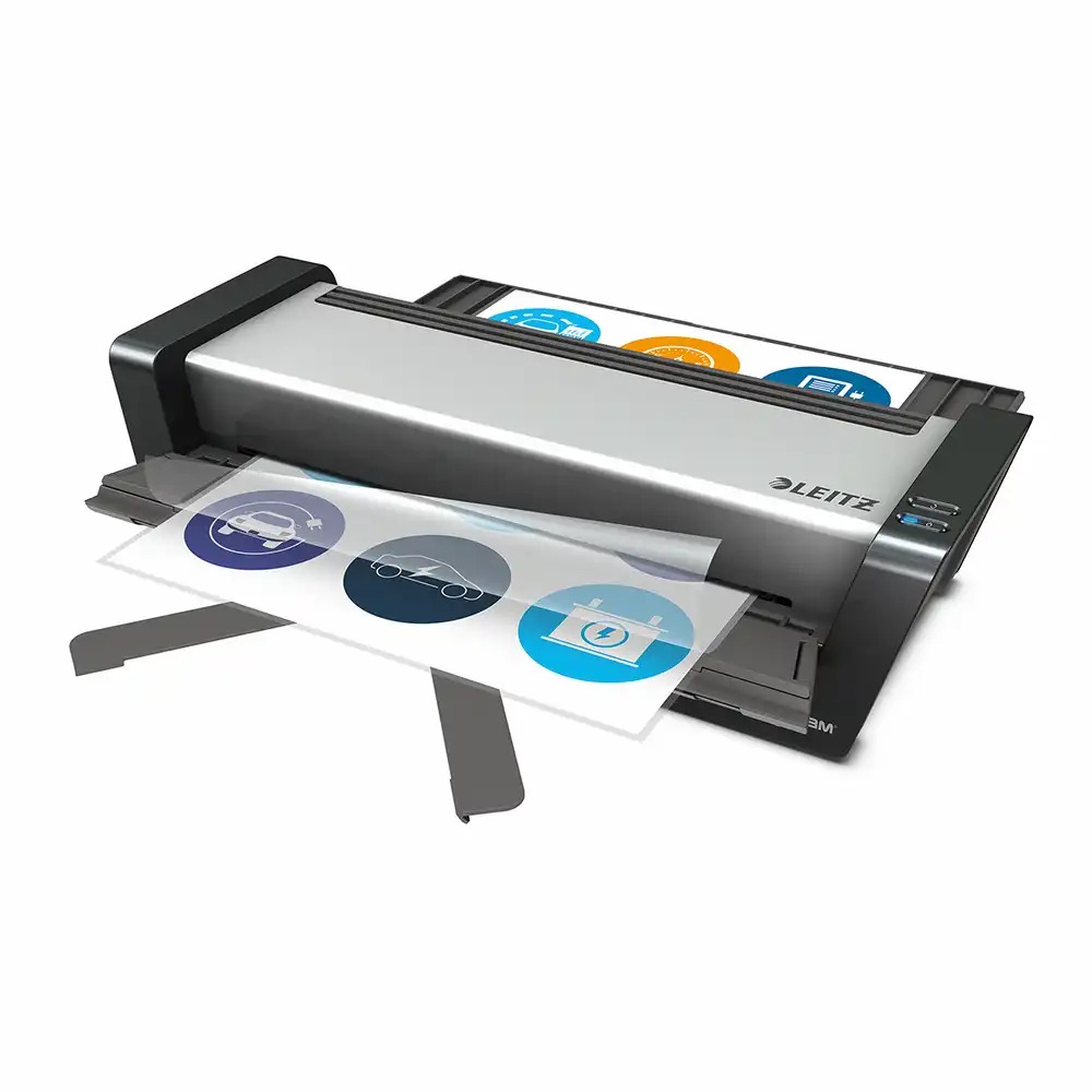 Laminator Leitz iLAMTouch Turbo Pro, A3, Viteza Mare, Complet Automat, Argintiu, Inclus Kit Folii Laminare