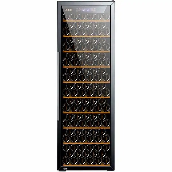 Racitor de vinuri VORTEX, 214 sticle, H 180 cm, Clasa B, Negru, Control Electronic al Temperaturii, Design Modern