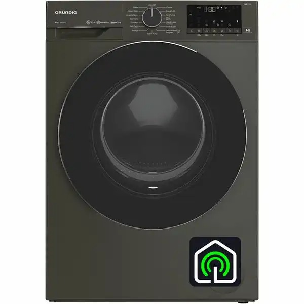 Masina de spalat rufe GRUNDIG GW7P58418M, HomeWhiz, 8kg, 1400rpm, Clasa A, Gri Inchis, Conectivitate Smart, WaterCare, Steam, HygieneCare+