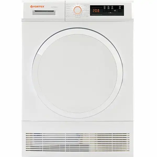 Uscator de rufe VORTEX VUR7CWH01V, Condensare, 7 kg, 15 programe, Clasa B, alb, Panou electronic, Otel inoxidabil, 2700W