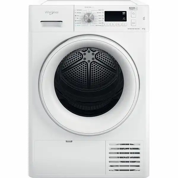 Uscator de rufe WHIRLPOOL FFT M11 82 EE, 8 kg, Pompa de caldura, Clasa A++, Alb, 15 programe, Tehnologie 6th Sense