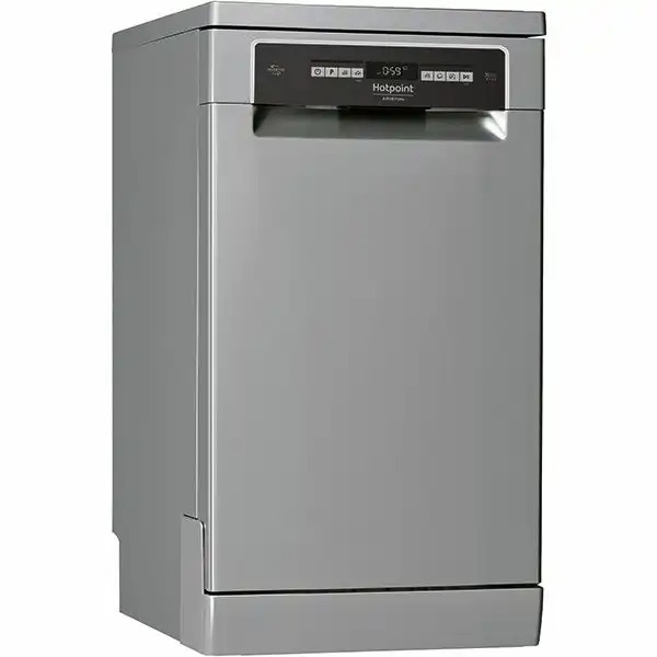 Masina de spalat vase Hotpoint HSFO3T223WCX, 3D Zone Wash, 10 seturi, 9 programe, 45 cm, Clasa E, Inox - Eficienta si Performanta