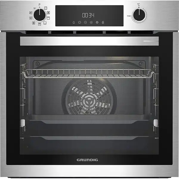 Cuptor incorporabil GRUNDIG GEBM11300XP, Autocuratare pirolitica, 72 l, HotAero Pro, Inox, Display Touch Control