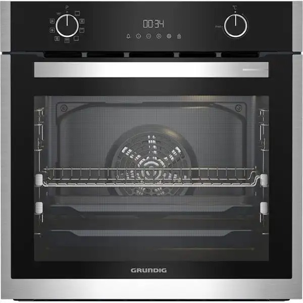 Cuptor incorporabil GRUNDIG GEBM19300BP, 72 l, Electric, Pirolitic, HotAero Pro, Negru-Inox, Display Touch Control