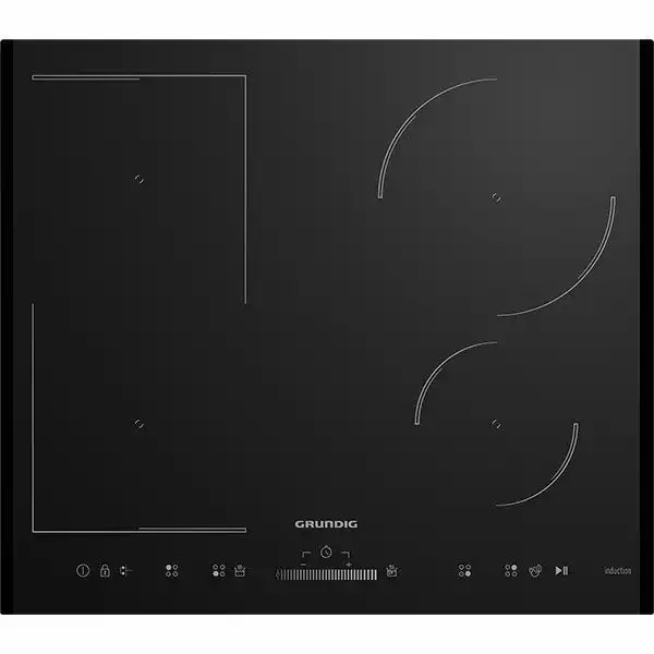 Plita incorporabila Grundig GIEI 624470 PF, Inductie, 4 arzatoare, Touch control, Negru, FlexiZone, Booster, Control Precis