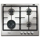 Plita incorporabila WHIRLPOOL GMA 6422/IX, Gaz, 4 arzatoare, Wok, inox - Control frontal, Arzator Wok, Aprindere electrica