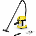 Aspirator fara sac KARCHER WD 2 Plus V-15/4/18, 1000W, 15l, galben-argintiu, cu functie de suflare
