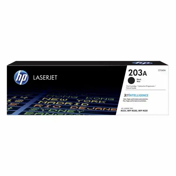 Toner Original HP 203A CF540A Negru pentru Laserjet Pro M254NW, Capacitate 1400 pagini, Performanta si Fiabilitate Remarcabile