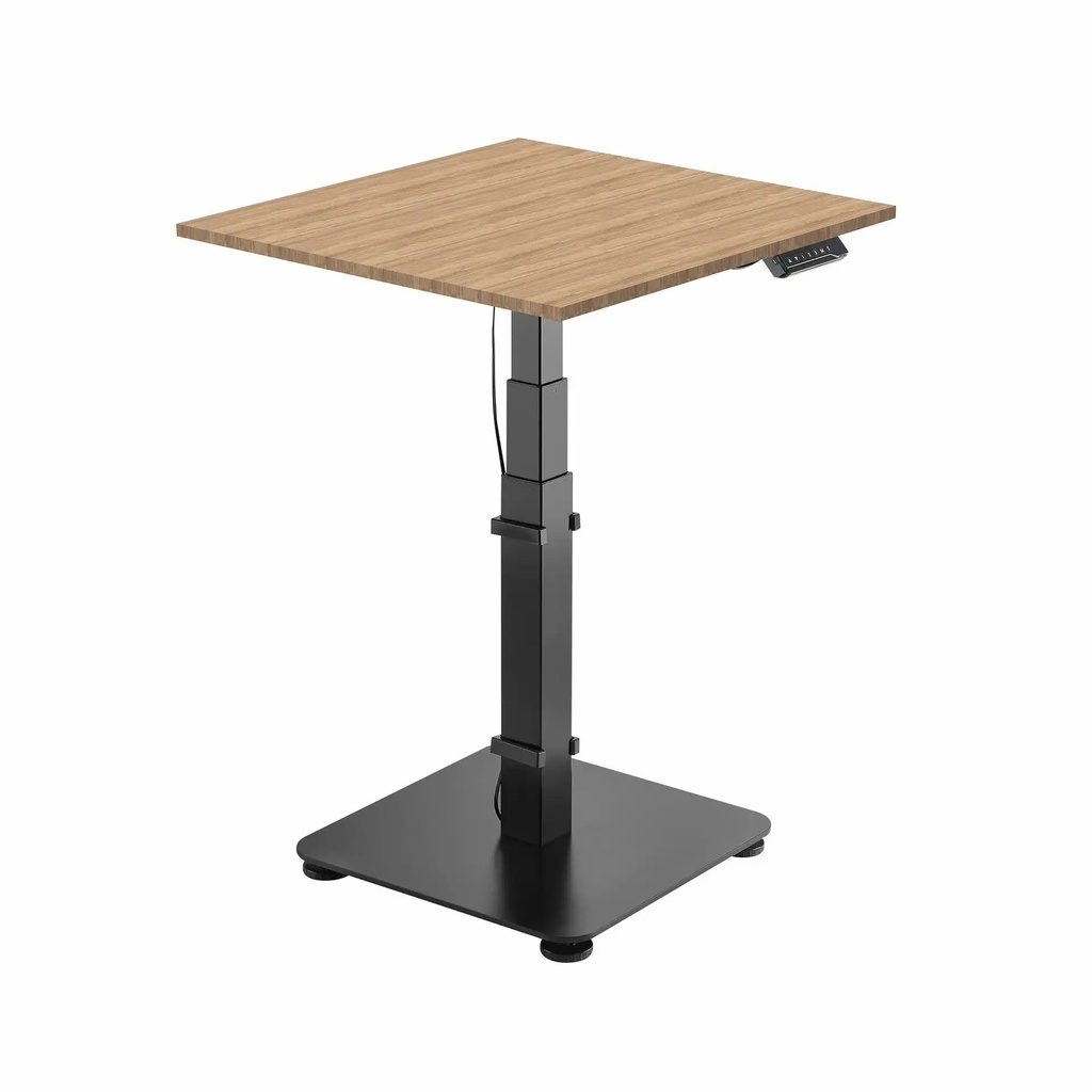 Birou ergonomic Motto, 80x80 cm, inaltime ajustabila 620-1280 mm, chihlimbar stejar, metal, fara roti, garantie 3 ani