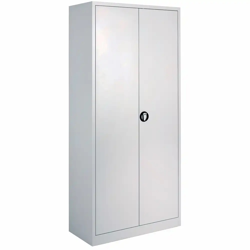 Dulap metalic Ceha gri, 92x42x195 cm, 2 usi batante, 4 polite, vopsit electrostatic, capacitate 45 kg/polita