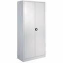 Dulap metalic Ceha gri, 92x42x195 cm, 2 usi batante, 4 polite, vopsit electrostatic, capacitate 45 kg/polita